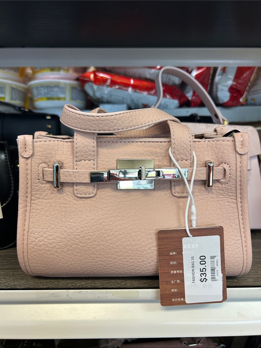 Women’s Structured Top-Handle Bag in Light‎ Pink